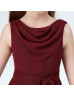 Cowl Neck Burgundy Chiffon Latest Junior Bridesmaid Dress